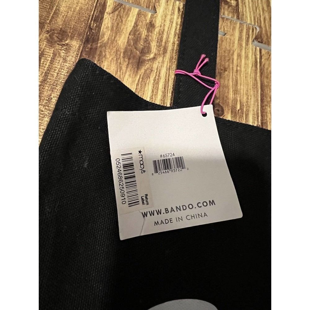 Bando Black Canvas Tote Bag with White Print "Fries Before Guys" - Picture 4 of 7